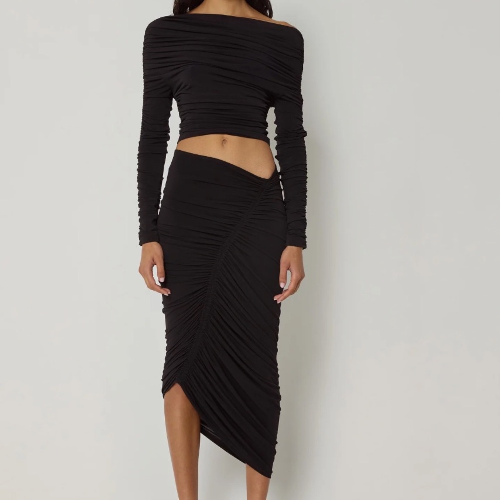 Khy Black Ruched Skirt